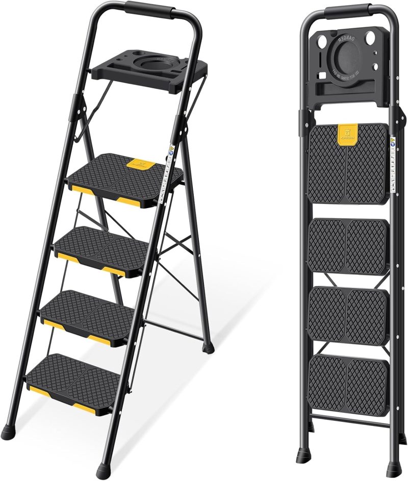 ‎KINGRACK KINGRACK 4 Step Ladder Folding with Handrails - Image 1