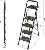 ‎KINGRACK KINGRACK 4 Step Ladder Folding with Handrails - Image 7