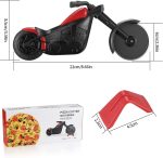 HexinYigjly Motorcycle Pizza Cutter Stainless Steel Pizza Wheel Novelty Kitchen Gadget Black - Image 2