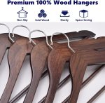 Amber Home Antique Wooden Coat Hanger 20pcs - Image 6
