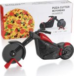 HexinYigjly Motorcycle Pizza Cutter Stainless Steel Pizza Wheel Novelty Kitchen Gadget Black - Image 1