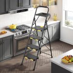 ‎KINGRACK KINGRACK 4 Step Ladder Folding with Handrails - Image 2