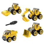 Kids Take Apart Construction Trucks Toy Set 4 DIY 4-in-1 Safe Fun