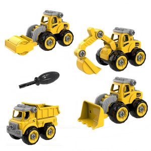Kids Take Apart Construction Trucks Toy Set 4 DIY 4-in-1 Safe Fun