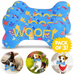 3 x Revolex Durable Squeaky Bone Dog Toy - Image 1