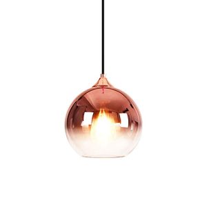 MZStech 30cm Glass Globe Pendant Light Rose Gold Adjustable Cable