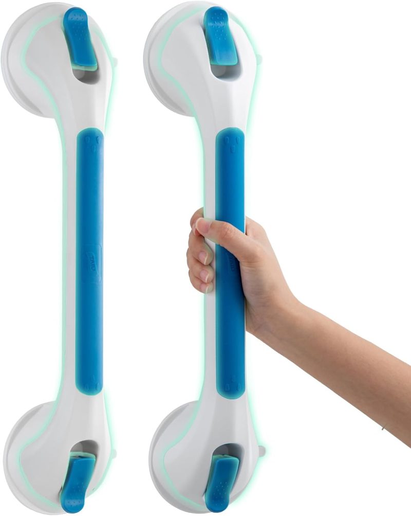 6142GwoS-VL._AC_SL1500 TAILI Suction Grab Rails Bathroom 2 Pack 43cm No Drilling Glow in Dark Shower Handle - Image 1