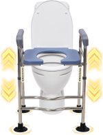 EULEUY Raised Toilet Seat Riser With Handles Non Slip Height Adjustable - Image 1