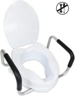 PEPE Mobility Raised Toilet Seat Riser 4 Inch With Handles Lid - Image 5