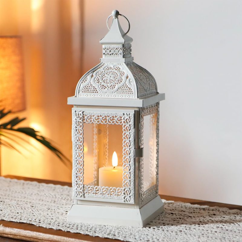 61ZxctUPc6L TRIROCKS TRIROCKS Rustic Metal Candle Lantern 32cm - Image 1