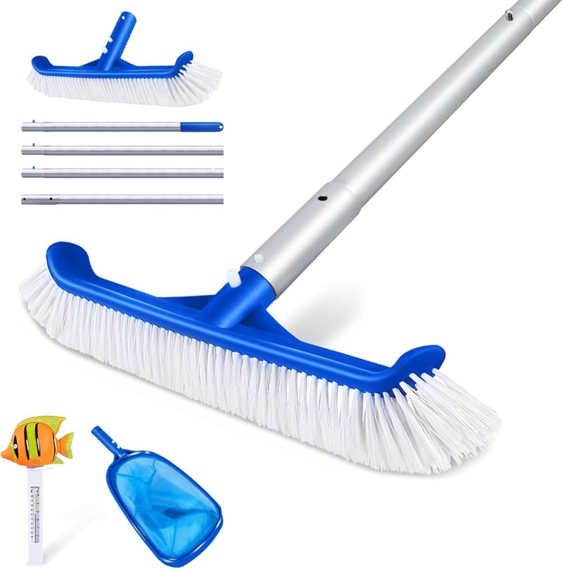 Swimming Pool Cleaning Kit 12" Skimmer Net 146cm Pole Thermometer