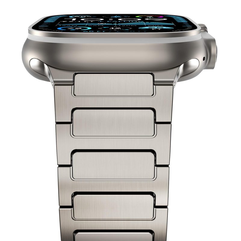 Apple Watch Titanium Band Metal Link Bracelet 49mm Ultra 46/45/44mm Silver