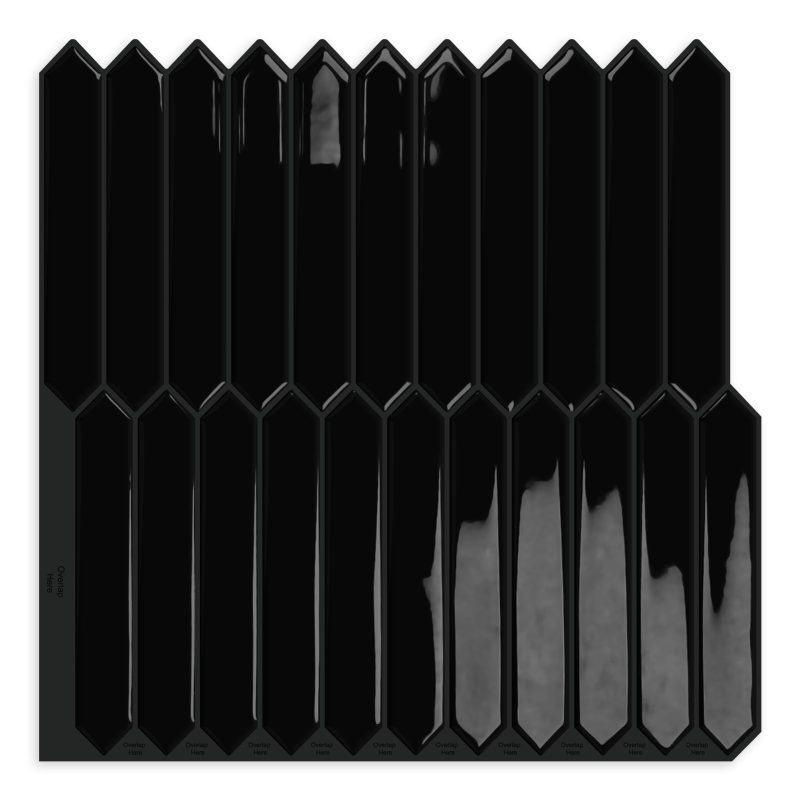 Peel & Stick Backsplash Tiles Blue Long Hexagon 10 Sheets 30.5x30.5cm Peel