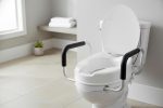 PEPE Mobility Raised Toilet Seat Riser 4 Inch With Handles Lid - Image 6
