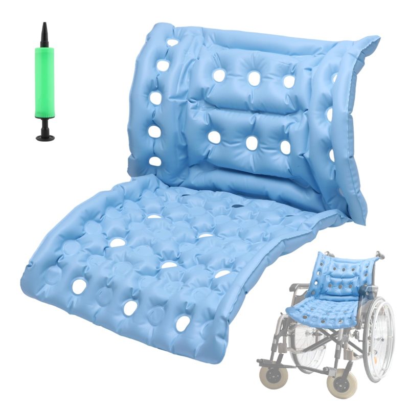 61o0UwVJPPL Inflatable Wheelchair Cushion Pressure Relief Recliner Seat Pad Blue 70x48cm Inf