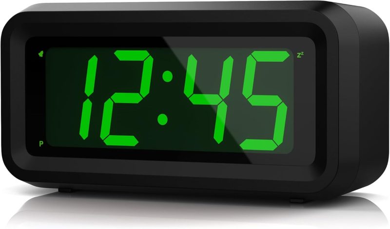 61rlYyE8ApL._AC_SL1500 KWANWA Digital Alarm Clock Battery Green LED - Image 1