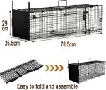 AMAGABELI GARDEN & HOME Humane Live Trap Cage 78cm Catch Release Feral Cat Rabbit Squirrel Fox Metal - Image 3