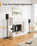 Perlegear Speaker Stands Pair Height Adjustable 84-107cm - Image 4