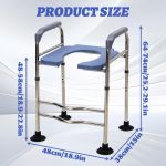 EULEUY Raised Toilet Seat Riser With Handles Non Slip Height Adjustable - Image 7