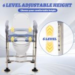 EULEUY Raised Toilet Seat Riser With Handles Non Slip Height Adjustable - Image 3