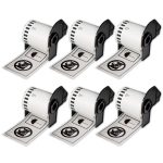 DK-22113 Compatible Brother QL Continuous Label Tape Clear 62mm x 15.24m 6 Rolls