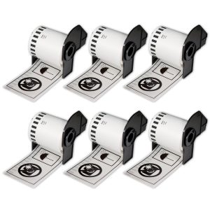 DK-22113 Compatible Brother QL Continuous Label Tape Clear 62mm x 15.24m 6 Rolls