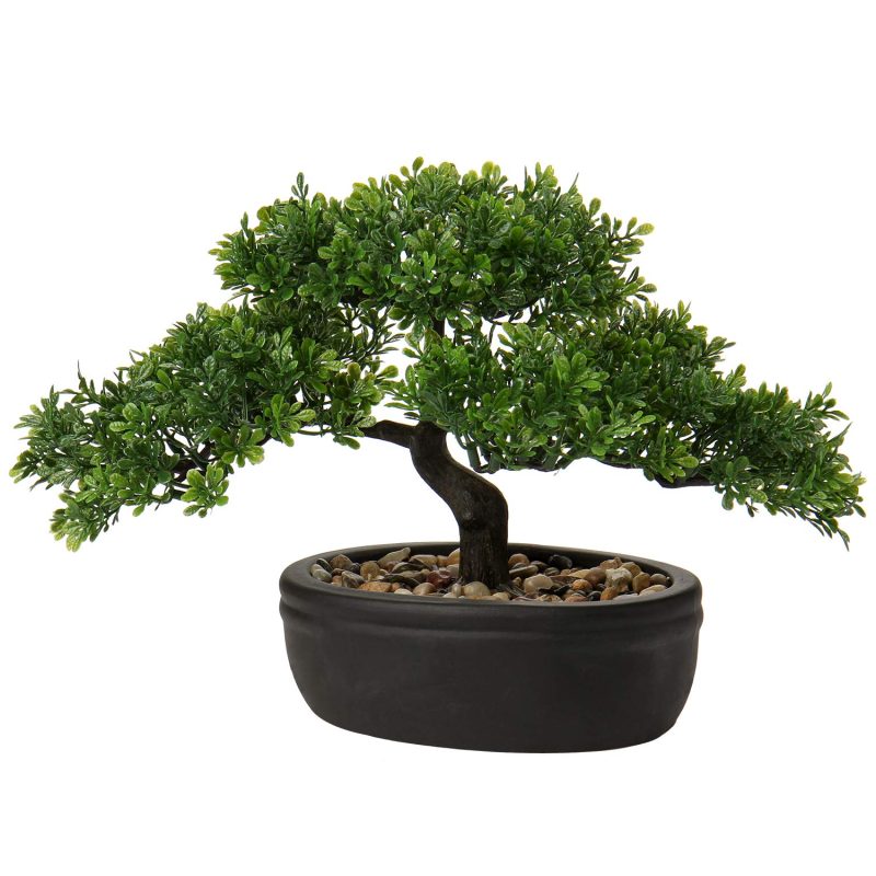71N-SfRC7hL Artificial Bonsai Tree 9in Japanese Plant Realistic Décor
