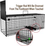 AMAGABELI GARDEN & HOME Humane Live Trap Cage 78cm Catch Release Feral Cat Rabbit Squirrel Fox Metal - Image 4
