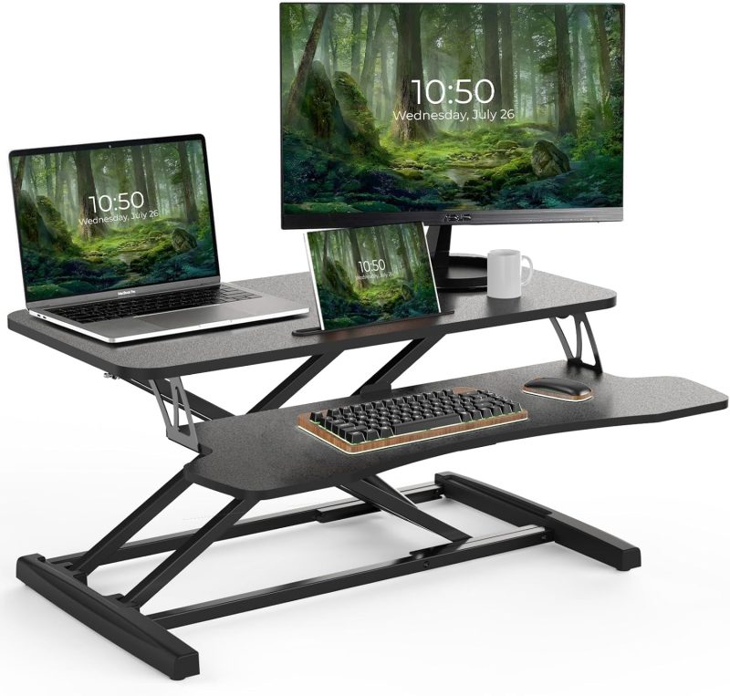 Standing Desk Converter 32 Inch Sit Stand Desk Riser Standing Desk Converter 32