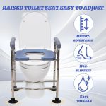 EULEUY Raised Toilet Seat Riser With Handles Non Slip Height Adjustable - Image 2