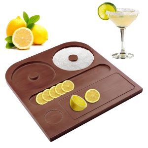 Affordable Quality Products 10 Margarita Kit Wooden Salt Rimmer Cocktail Rimming Tray with Space for