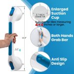 ‎TAILI Suction Grab Rails Bathroom 2 Pack 43cm No Drilling Glow in Dark Shower Handle - Image 5