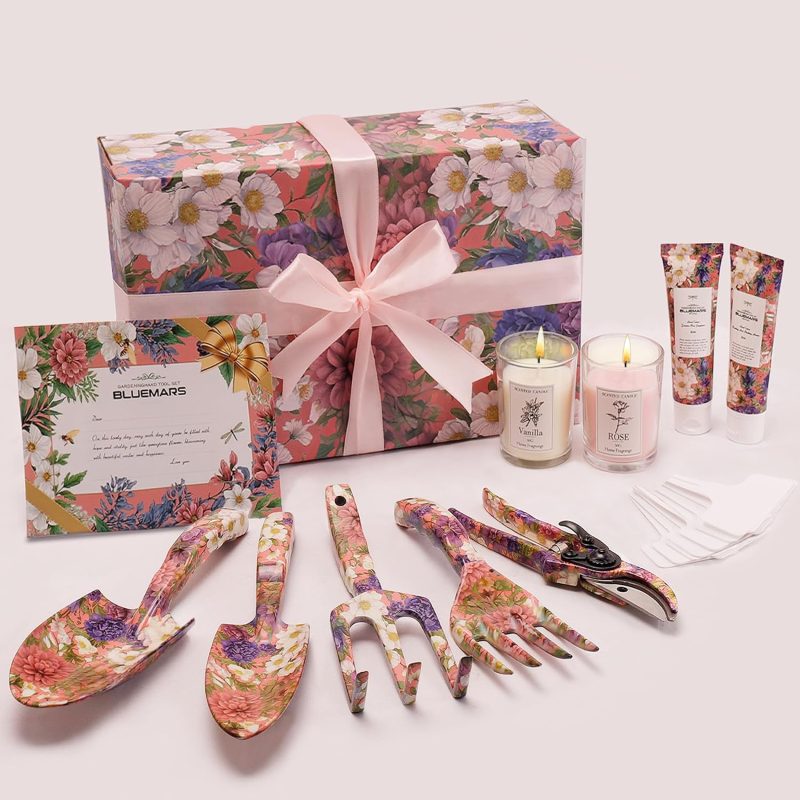 Gardening Gift Set for Mum Floral Tool Scented Candles Labels