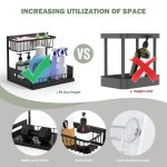 71iZWGI4vTL Aoresac 2 Tier Under Sink Storage Organiser Pull Out Sliding Drawers - Image 5