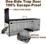 AMAGABELI GARDEN & HOME Humane Live Trap Cage 78cm Catch Release Feral Cat Rabbit Squirrel Fox Metal - Image 2