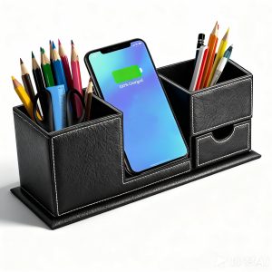 3 in 1 Desk Organiser with Wireless Charger Pen Holder Non-Slip (New other)