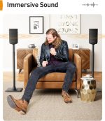 Perlegear Speaker Stands Pair Height Adjustable 84-107cm - Image 7