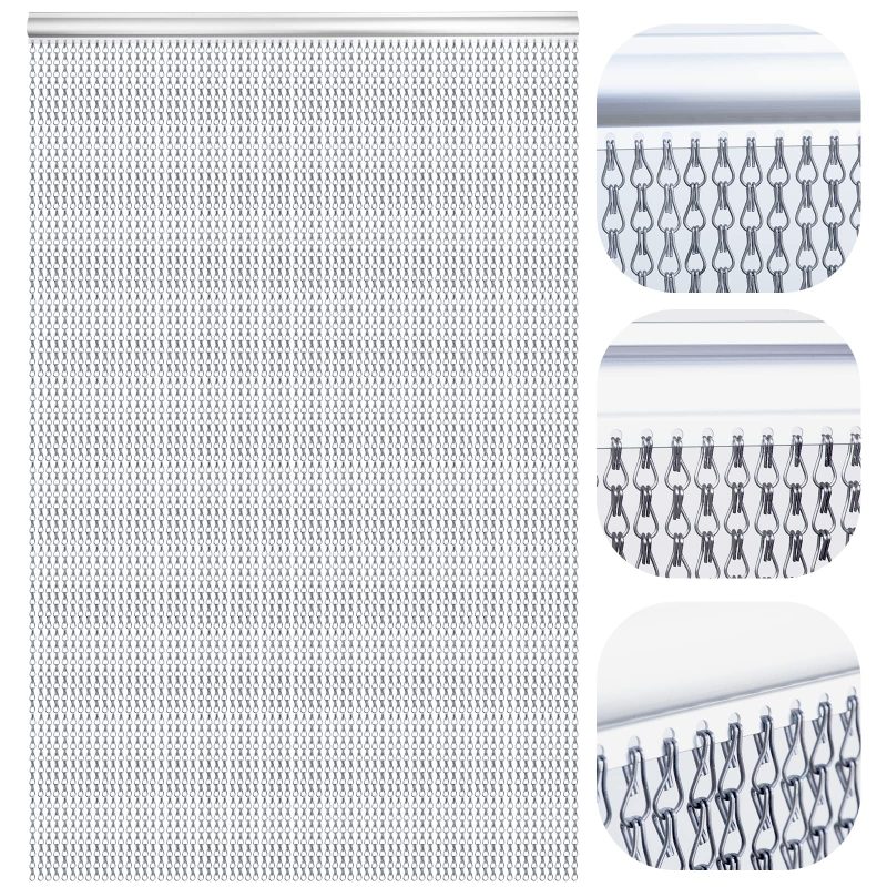 91vB525-DOL Aluminium Chain Door Curtain Fly Screen 90 x 200cm Durable