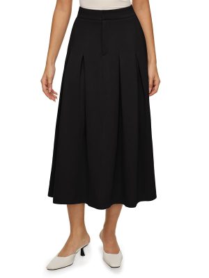 Womens Midi Pleated Skirt Elasticated Waist Size: XXL A-Line Design