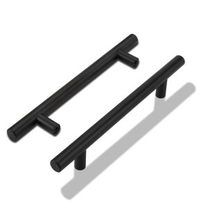 LONTAN 20x Black Kitchen Cupboard Handles 160mm Centres Stainless Steel Drawer Pulls - Image 1
