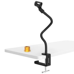 ZealSound Microphone Arm Stand 13in Gooseneck Desk Clamp Mic Holder 3/8 to 5/8 Z