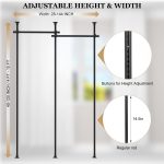 KELIXU Room Divider Curtain Rod No Drilling Tension Rods for Separation 28-144 i - Image 5