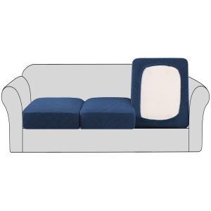 3 x Stretch Sofa Seat Cushion Cover Elastic Bottom Jacquard Fabric