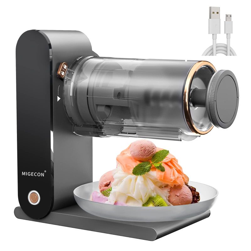 61SH4NGJ2hL Rechargeable Shaved Ice Maker Snow Cone Slushie Machine USB 2 Molds