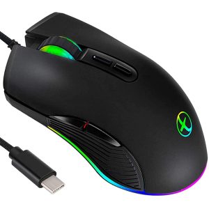 USB C Gaming Mouse Wired RGB Ergonomic 3200 DPI 7 Programmable Keys (New other)