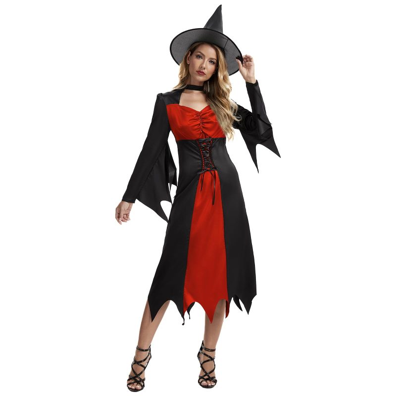 61oCKyCUHyL Womens Halloween Witch Costume Size Medium Vintage Style Party Ready
