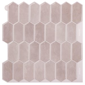 10 Pack 3D Peel & Stick Wall Tiles Self Adhesive Diamond Beige 30.5cm 10 Pack