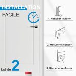 POEASYD Draught Excluder Door Bottom Seal 2 Pack Self Adhesive 2m x 45mm White - Image 7