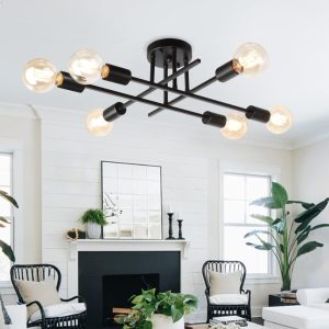 Rviezza Sputnik Ceiling Light 6 Light Semi Flush Mount Industrial Chandelier E27