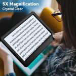 ‎NZQXJXZ Full Page Magnifying Glass 5X Large Reading Magnifier for Seniors - Image 3